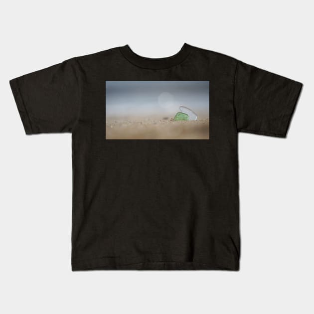 Two Shards of Sea Glass Together in the Sand Kids T-Shirt by 1Redbublppasswo